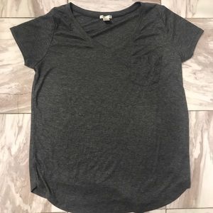 Grey ribbed Bozzolo t-shirt with pocket